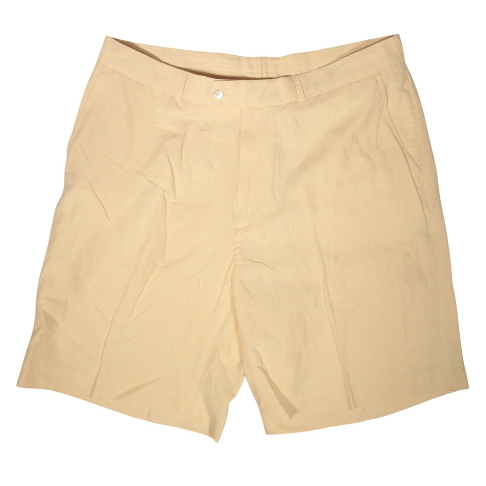 Fairway & Greene Shorts Golf Luxury Linen Silk Blend Butter Yellow Men 35x8